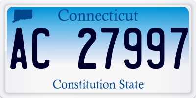 CT license plate AC27997