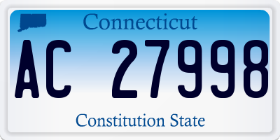 CT license plate AC27998