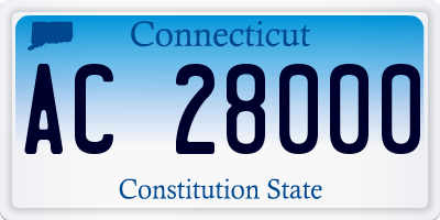 CT license plate AC28000