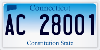 CT license plate AC28001