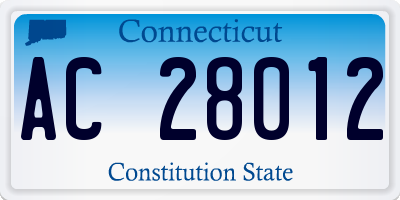 CT license plate AC28012