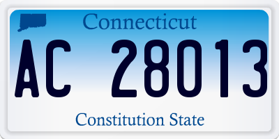 CT license plate AC28013