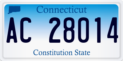 CT license plate AC28014