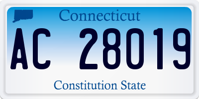 CT license plate AC28019