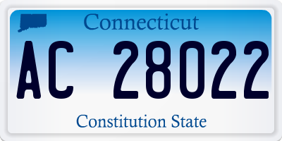 CT license plate AC28022