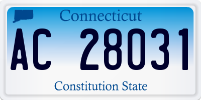 CT license plate AC28031