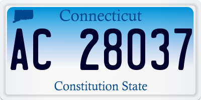 CT license plate AC28037