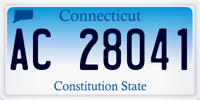 CT license plate AC28041