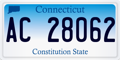 CT license plate AC28062