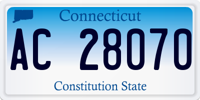 CT license plate AC28070