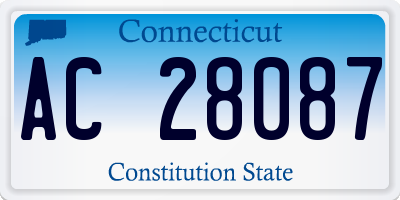 CT license plate AC28087