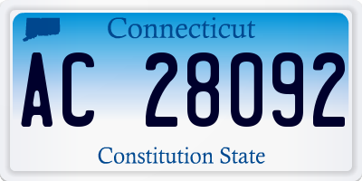 CT license plate AC28092