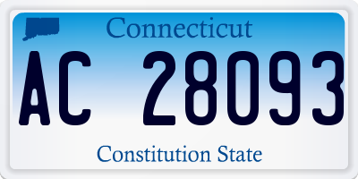 CT license plate AC28093