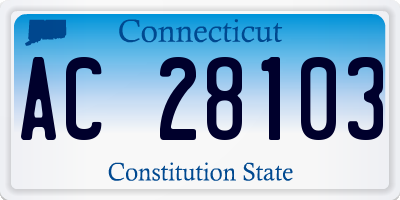 CT license plate AC28103