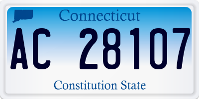 CT license plate AC28107