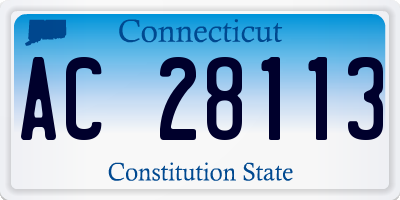 CT license plate AC28113