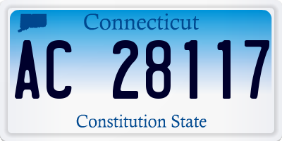 CT license plate AC28117