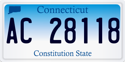 CT license plate AC28118
