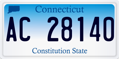 CT license plate AC28140