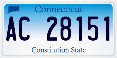 CT license plate AC28151