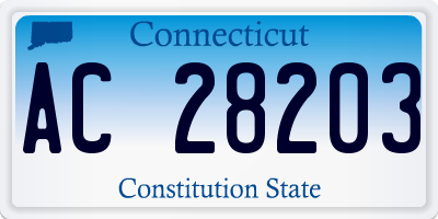 CT license plate AC28203