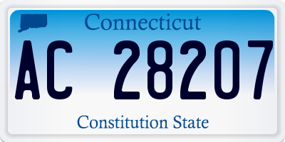 CT license plate AC28207