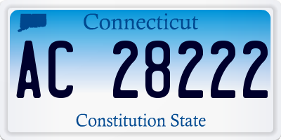 CT license plate AC28222