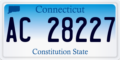 CT license plate AC28227