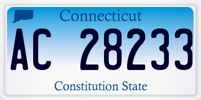 CT license plate AC28233