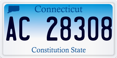 CT license plate AC28308