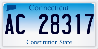 CT license plate AC28317