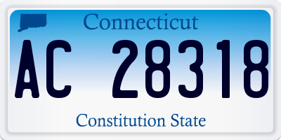 CT license plate AC28318