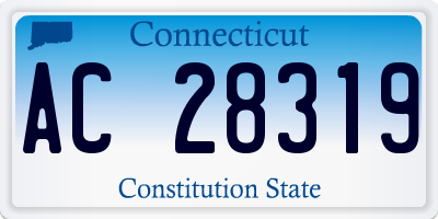 CT license plate AC28319