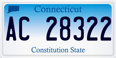 CT license plate AC28322