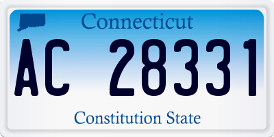 CT license plate AC28331