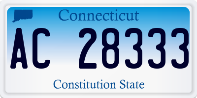 CT license plate AC28333