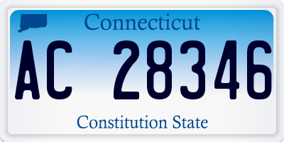 CT license plate AC28346