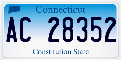CT license plate AC28352