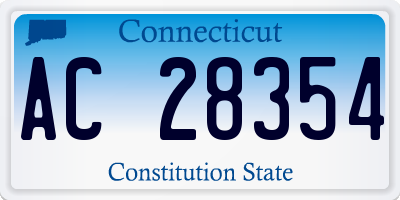 CT license plate AC28354