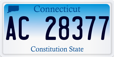 CT license plate AC28377