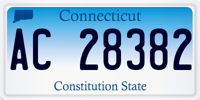 CT license plate AC28382