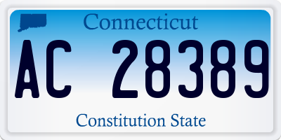 CT license plate AC28389
