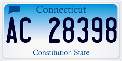 CT license plate AC28398