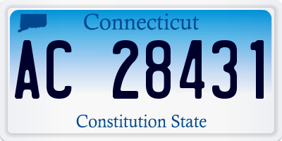 CT license plate AC28431