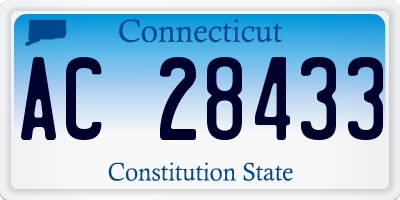 CT license plate AC28433