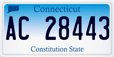 CT license plate AC28443