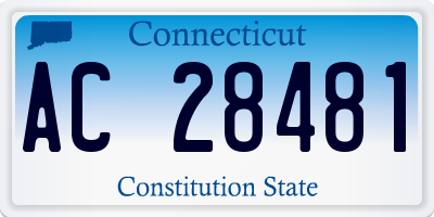 CT license plate AC28481
