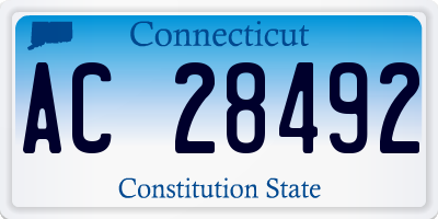 CT license plate AC28492