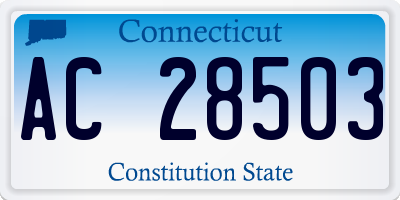 CT license plate AC28503