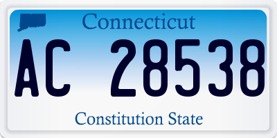 CT license plate AC28538